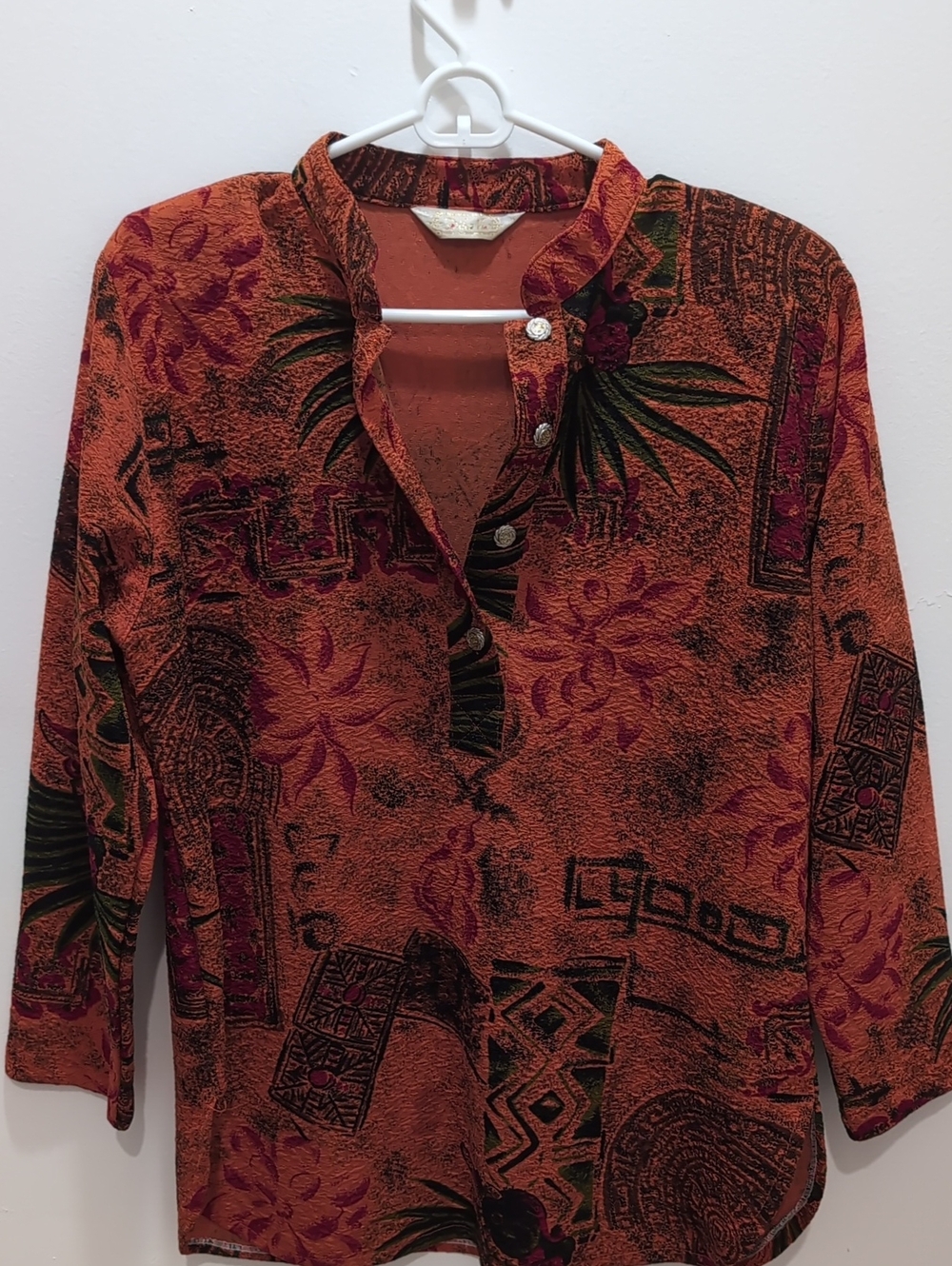 Women's Rustic Orange Hippie Shirt L